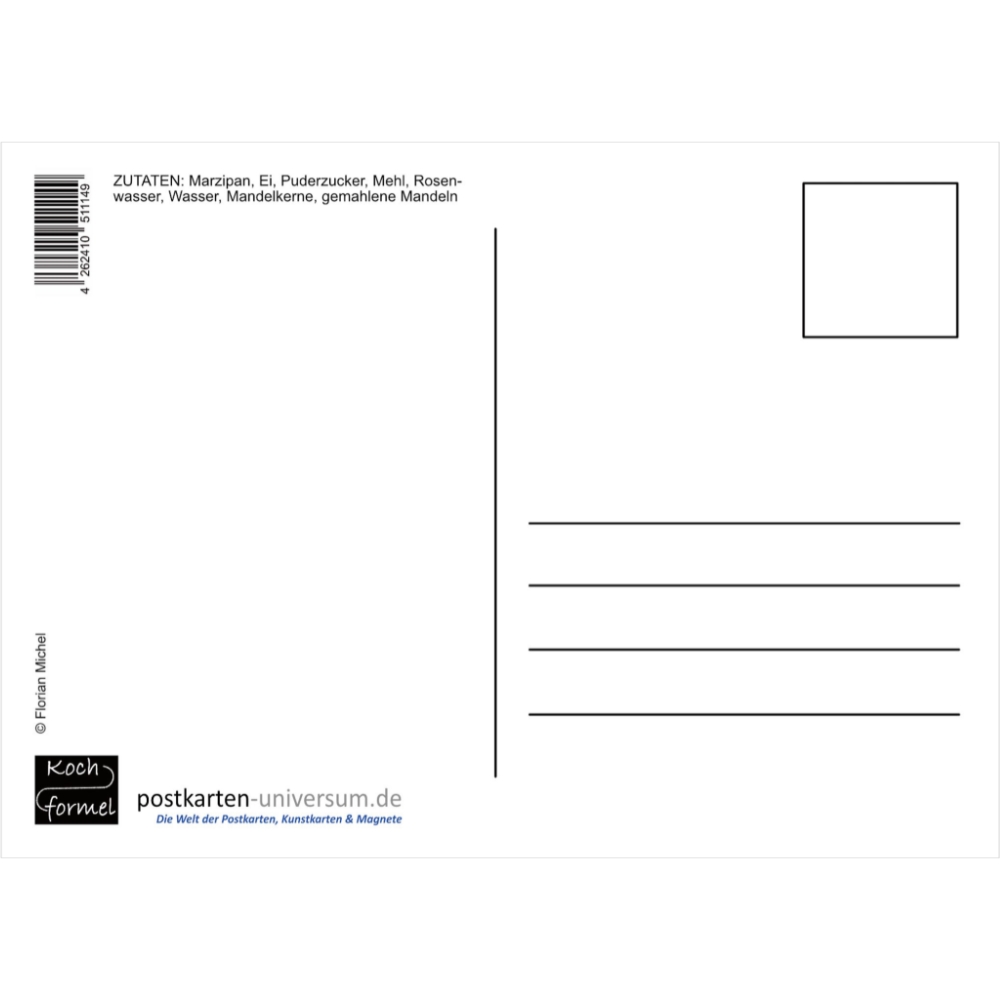 Bethmännchen, Rezept-Postkarte