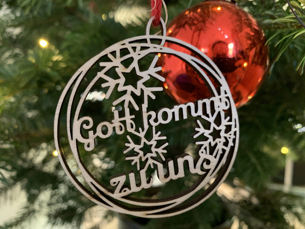 Baumschmuck Pappel Gott kommt zu uns