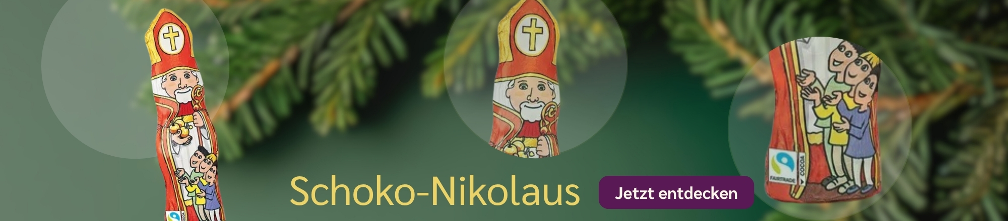 Produktslider für Sankt Nikolaus aus Schokolade in stilvoller Geschenkverpackung
