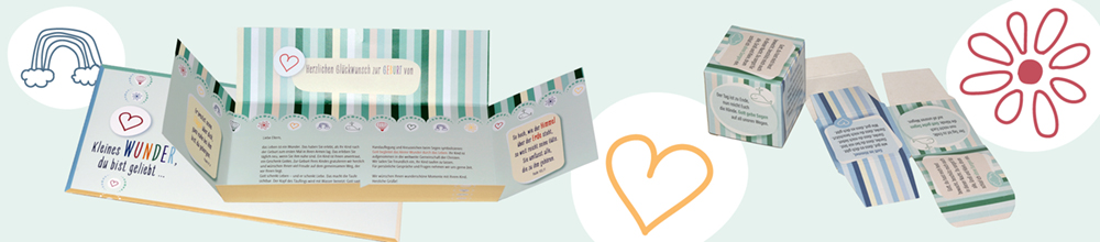 Produktbild Set Taufeinladungsmappe und Kindergebetswürfel