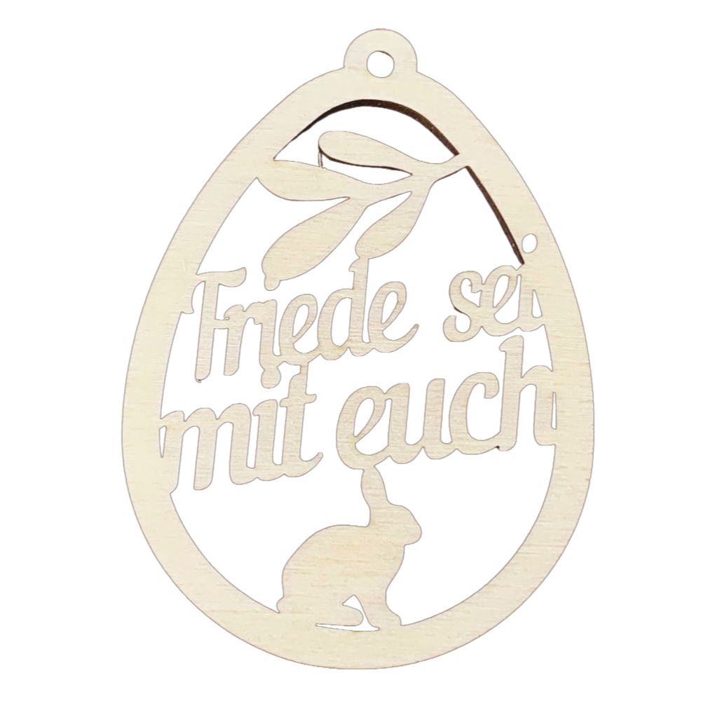 Osterei Pappel Friede sei mit Euch